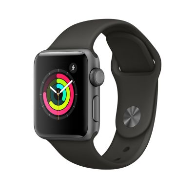 Apple Watch Series 3 - 38 mm-es, Asztroszürke alumíniumtok szürke sportszíjjal