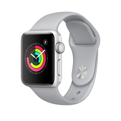 Apple Watch Series 3 - 38 mm-es, ezüstszínű alumíniumtok ködszürke sportszíjjal