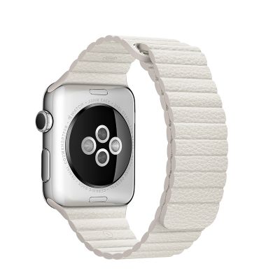 Apple - 42 mm-es fehér bőrszíj – közepes