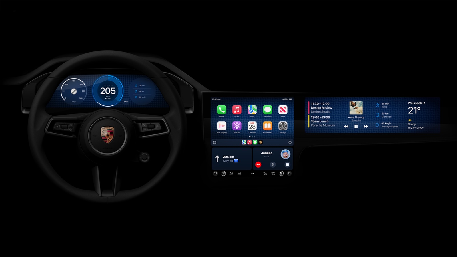 Következő generációs Apple CarPlay a Porsche modelljeiben