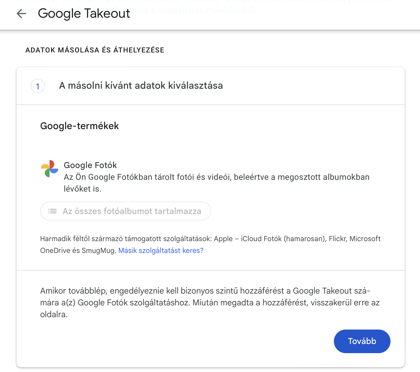 Google Fotók - iCloud-fotók költözés