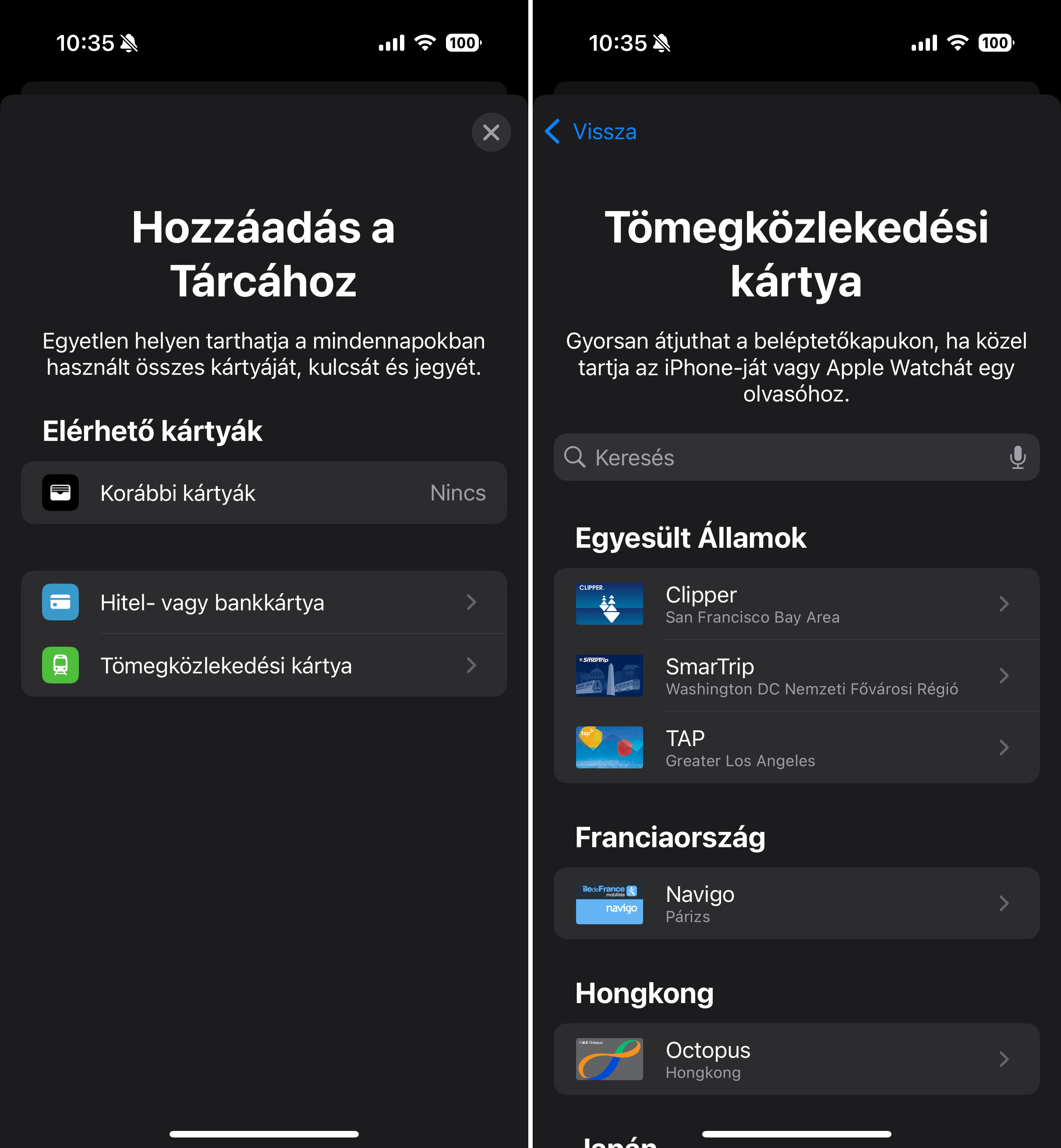 Apple Tárca beállítása Apple Tárca beállítása