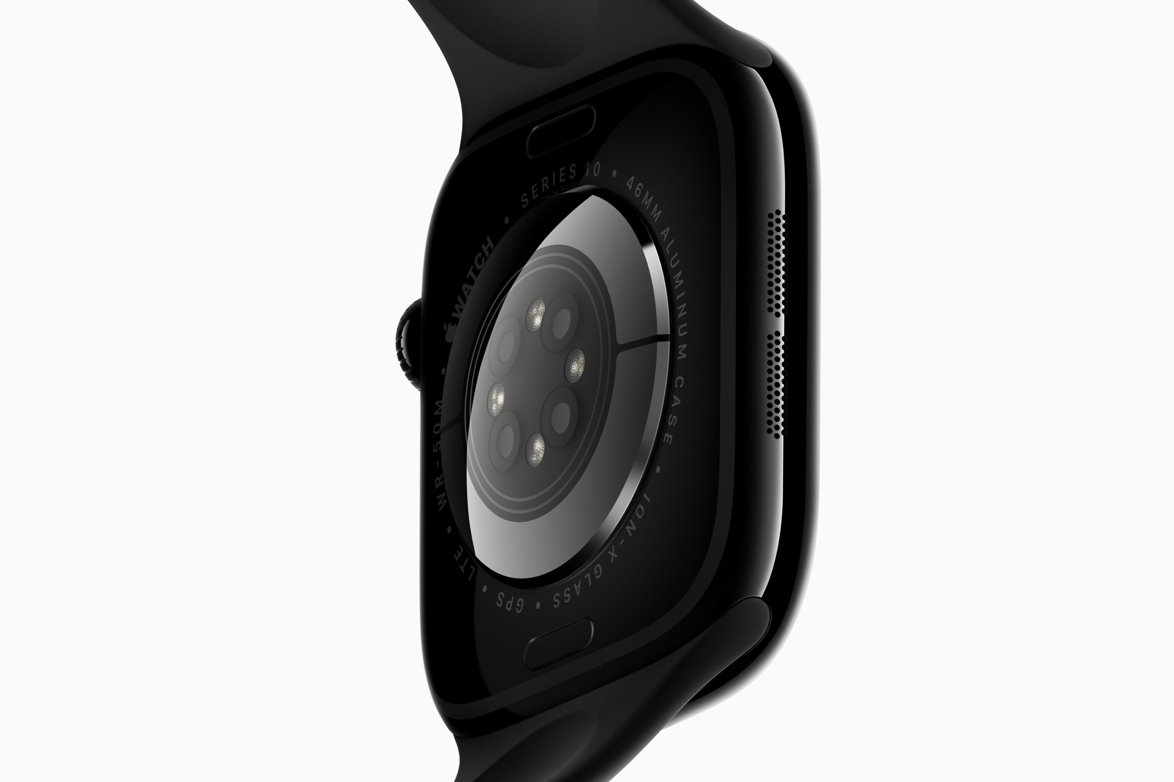 Véroxigénszint mérésére alkalmas szenzor az Apple Watch S10 hátlapján