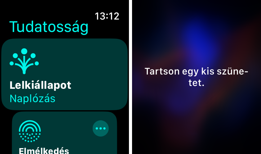 Tudatosság alkalmazás az Apple Watchon