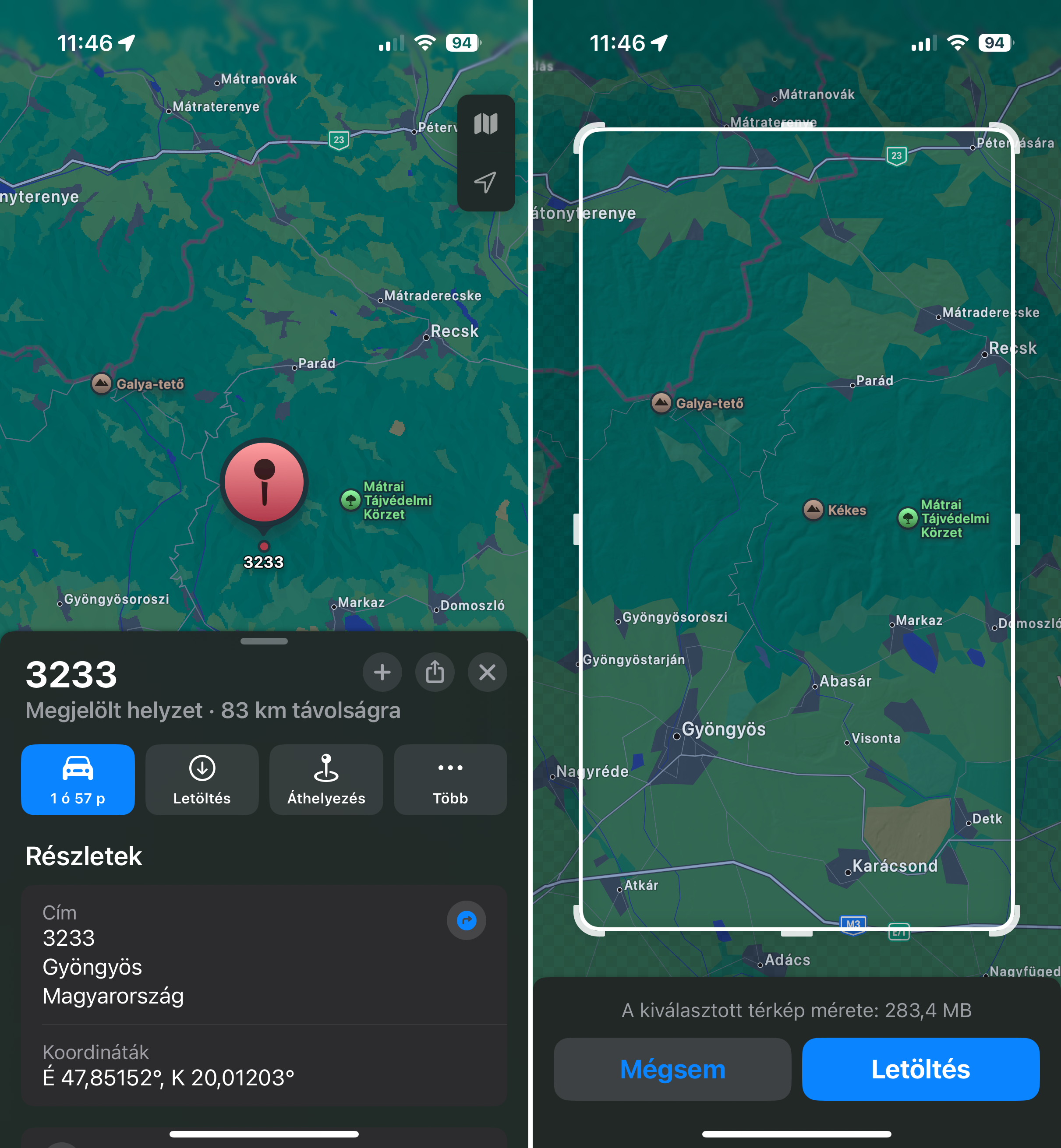 Offline térképek letöltése iPhone-on