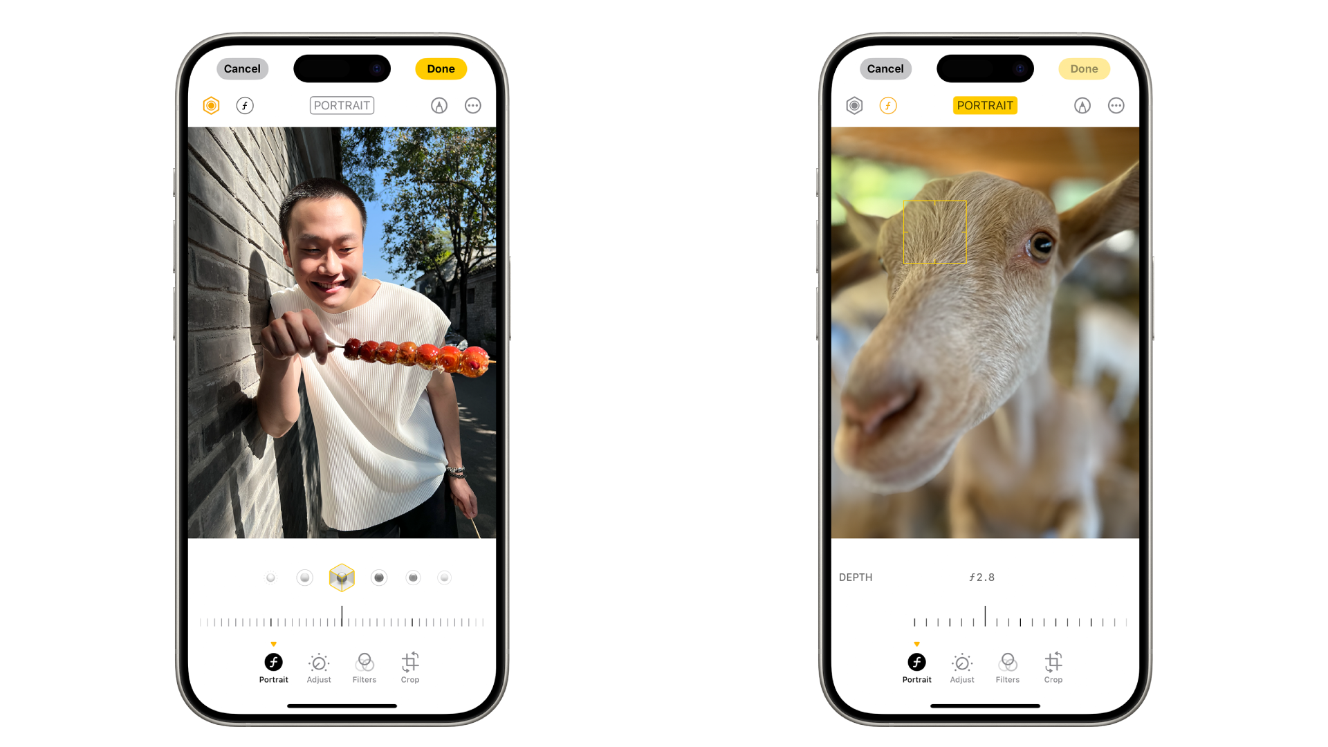 Portréfotók utólagos szerkesztése iPhone-on