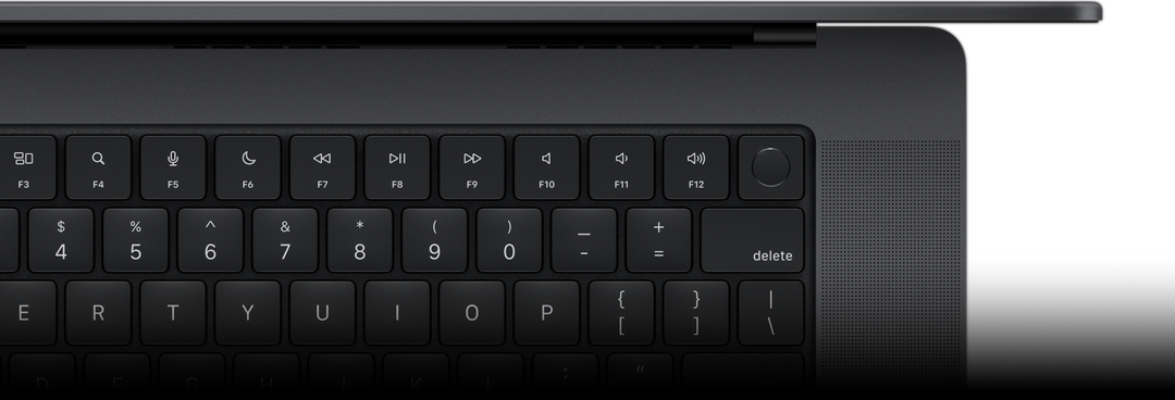 A Magic Keyboard felülnézete a Touch ID-val