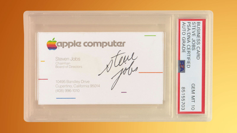 <b>66 millió forintért cserélt gazdát Steve Jobs aláírt névjegykártyája</b>
